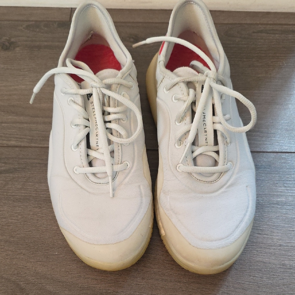 Adidas Stella McCartney White Sneakers with Red Interior